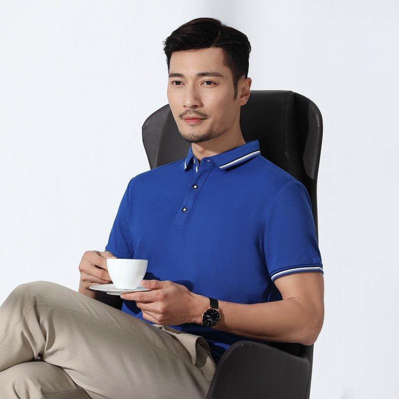 ポロシャツ メンズ 男性用 トップス 夏 綿 接触冷感 吸汗 通気 半袖 襟付き 薄手 ビジネス 高級感2