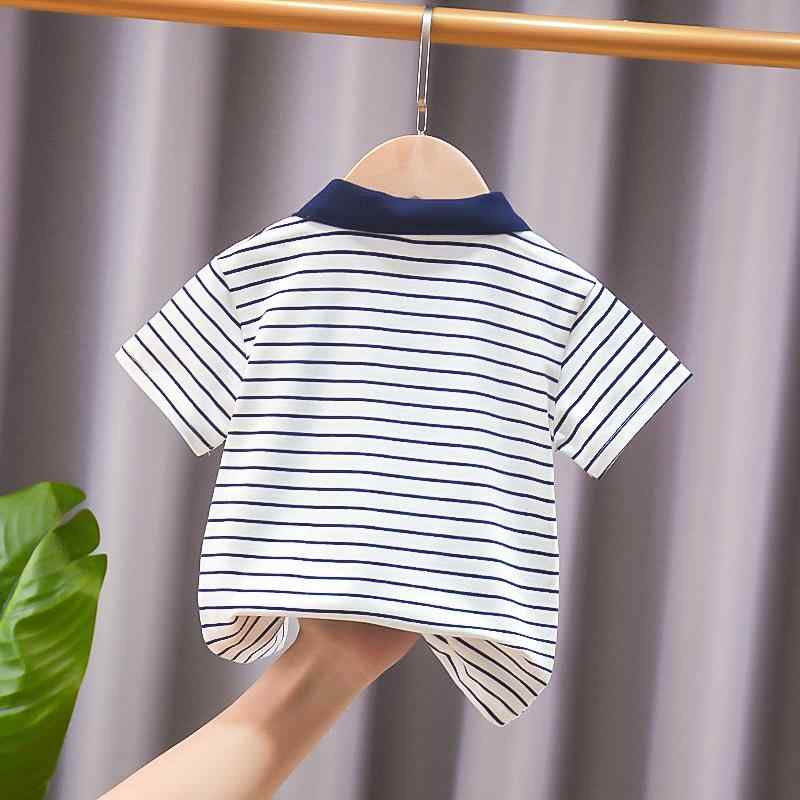 Tシャツ 男の子 ベビー 子供 半袖 ストライプ 襟付き ポロシャツ トップス