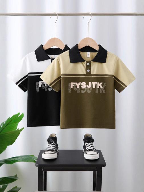 ポロシャツ 子供 半袖 夏 中大童 Tシャツ 男の子 韓国風 かっこいい トレンド トップス