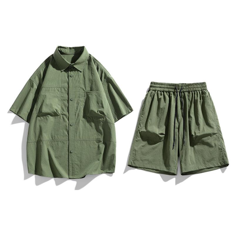 シャツ 男性用 半袖シャツ 五分丈パンツ セットアップ 接触冷感 部屋着 上下セット