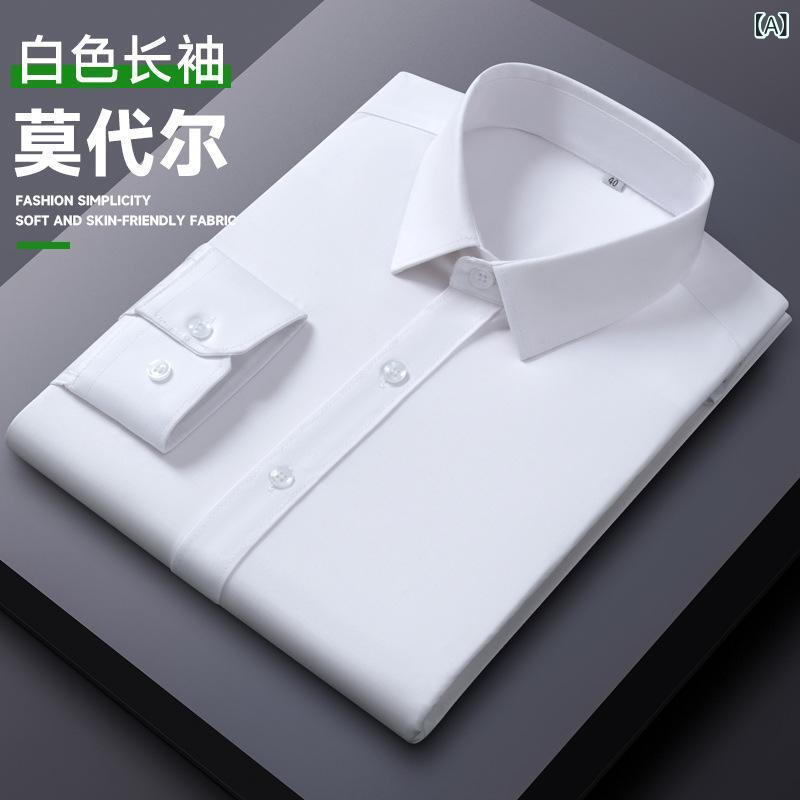 Short Sleeves （Shape Holding） - シャツ 男性用 長袖 春秋 ビジネス フォーマル カジュアル 伸縮性 シワになりにくい 部屋着 トップス