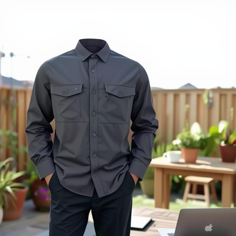 シャツ 男性用 アウトドア 伸縮性 高弾力 多ポケット 防水 透湿 防シワ 普段使い スポーツ ウェア