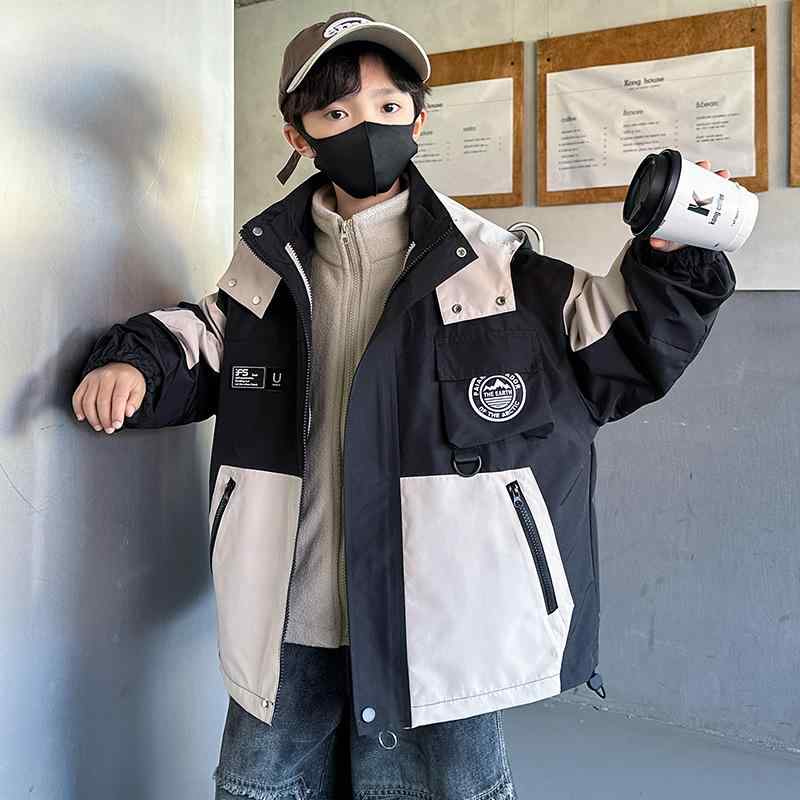 夹克 - 子供服 アウター 春秋 ジャンパー ウィンドブレーカー 裏起毛 三種組み合わせ 男の子 普段使い 防寒 撥水