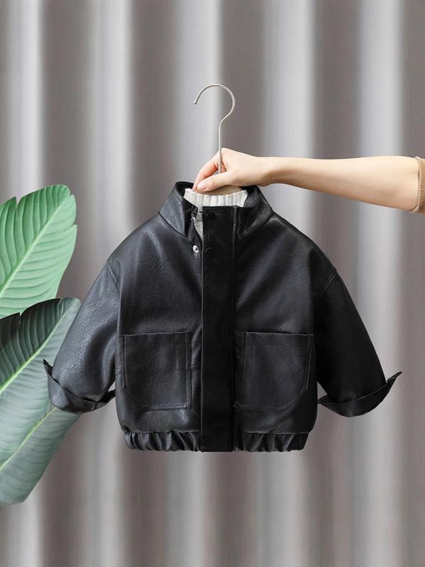 ジャケット キッズ 男の子 裏起毛 厚手 正月 立ち襟 レザージャケット レッド アウター 子供服 冬 普段使い かわいい あったか