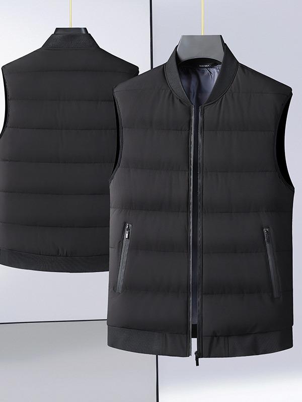 ベスト 男性用 大きいサイズ ゆったり リブ 暖かい 厚手 保温 肥満体型 秋冬