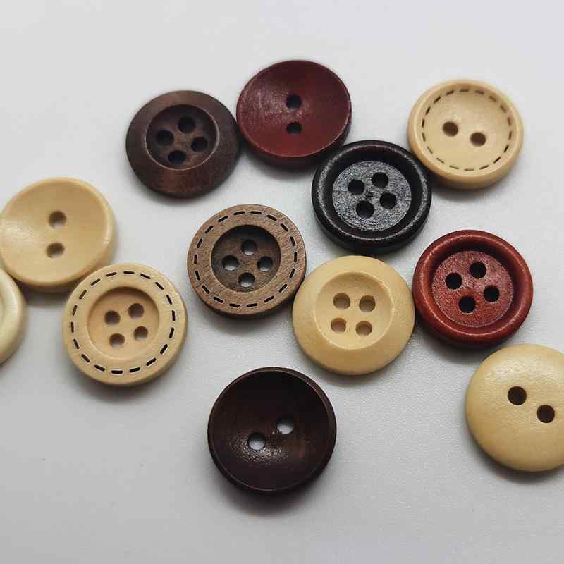 木製ボタン 四つ穴 二つ穴 釦 シャツ コート 子供服 かわいい カートン