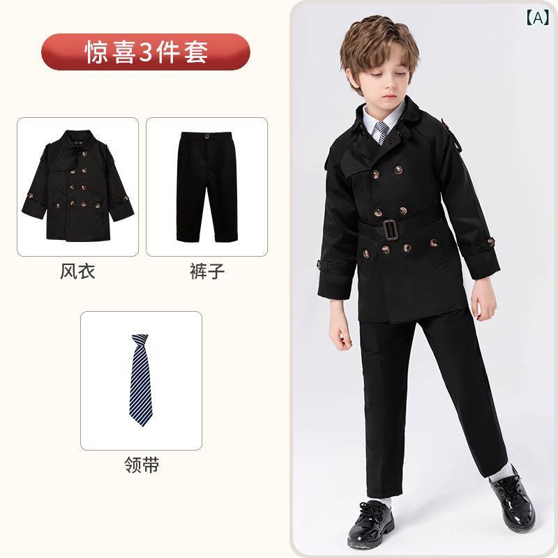 ソファポテトのキッズ フォーマル スーツ 男の子 子供 ジャケット & パンツ セットアップ 韓国風 ファッション スプリングコート 発表会 プレゼンテーション｜アングル2