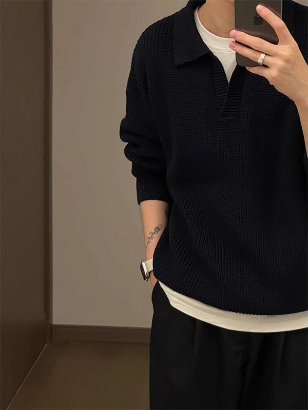 ニット メンズ 秋冬 高級感 ポロネ�