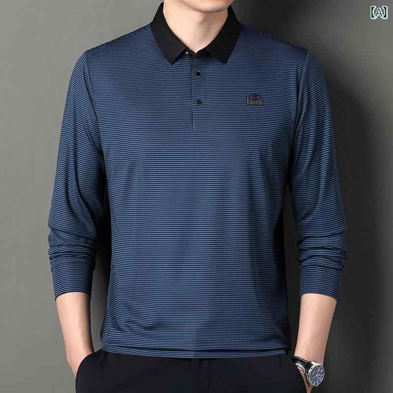 Other - Tシャツ メンズ 男性用 長袖 ポロシャツ 春秋 接触冷感 薄手 ビジネス カジュアル トップス インナー