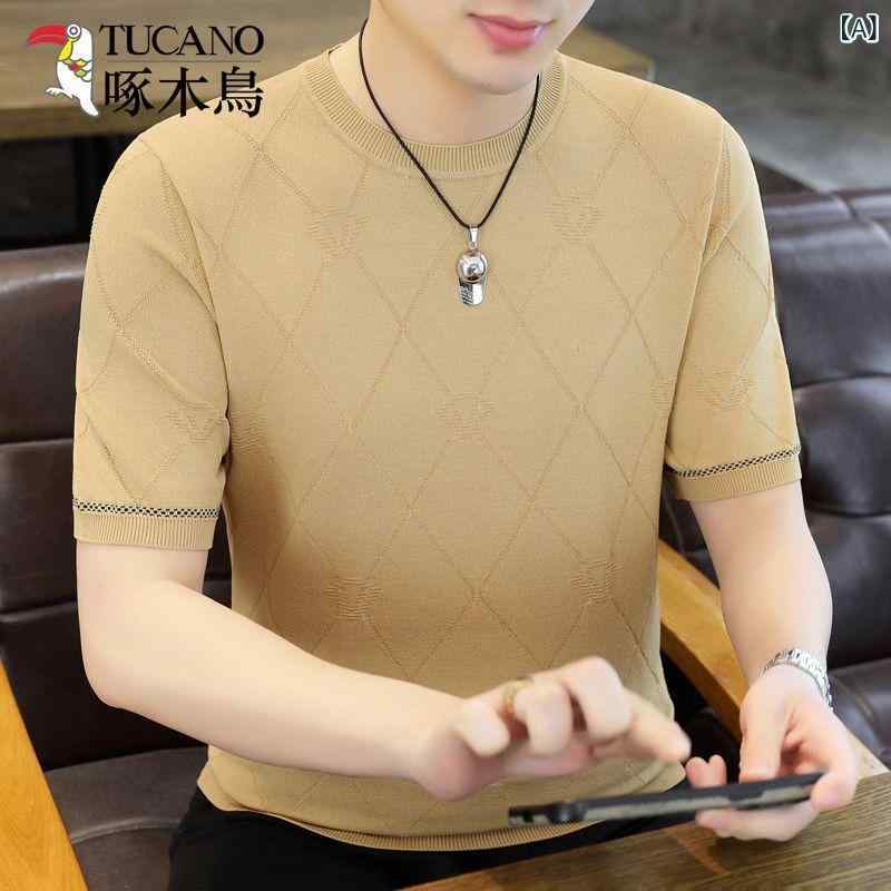 ポロシャツ 男性用 接触冷感 ニット トップス 薄手 通気性