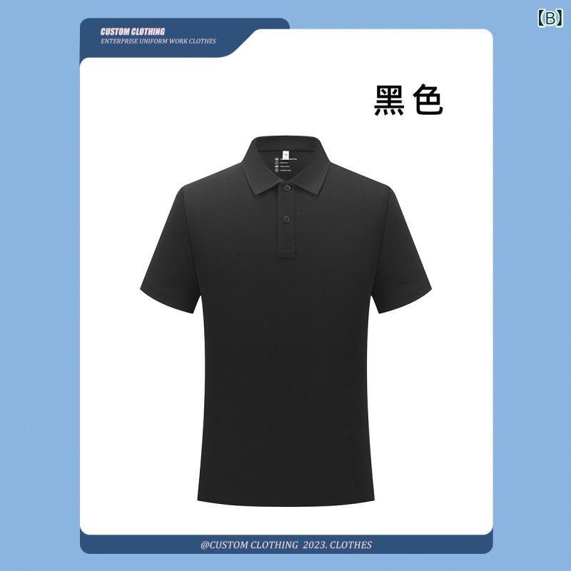 ポロシャツ 男性用 カスタム ワークウェア ロゴ プリント 刺繍 半袖 Tシャツ 文化祭 ユニフォーム