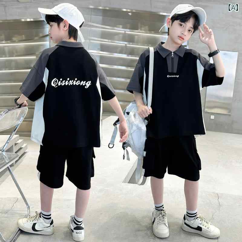 子供服 男の子 夏物 半袖 ポロシャツ トップス おしゃれ かっこいい 中大サイズ キッズ ボーイズ