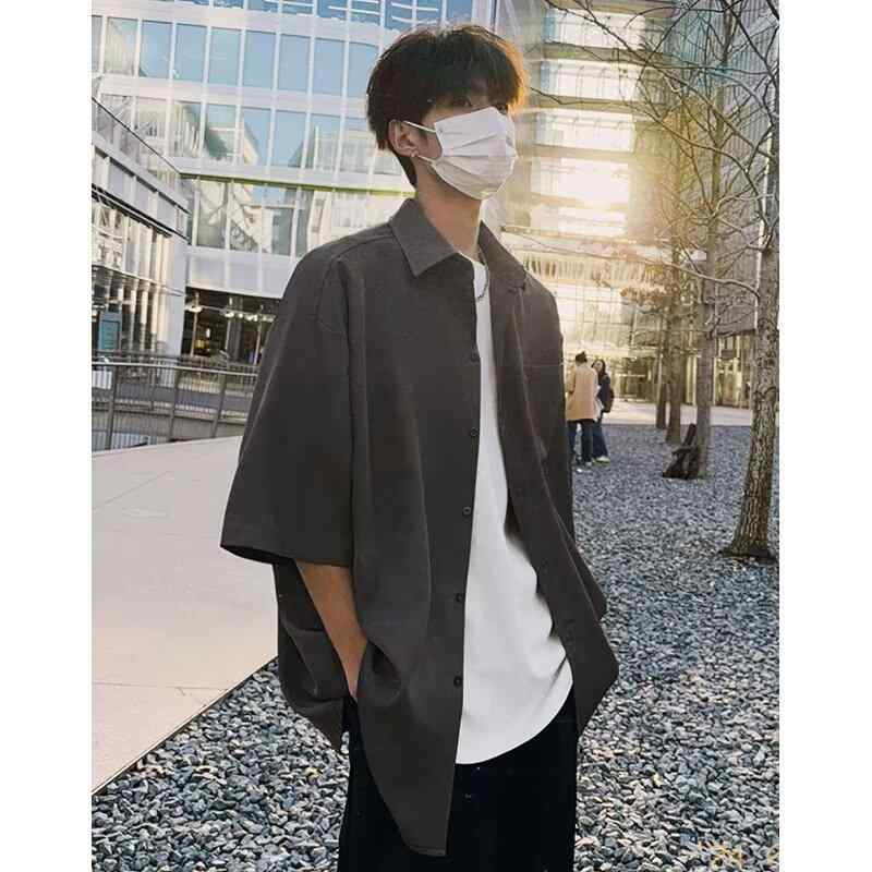 シャツ メンズ 男性用 半袖 薄手 接触冷感 涼しい カジュアル ゆったり トップス 夏 サマー 普段使い 通勤用
