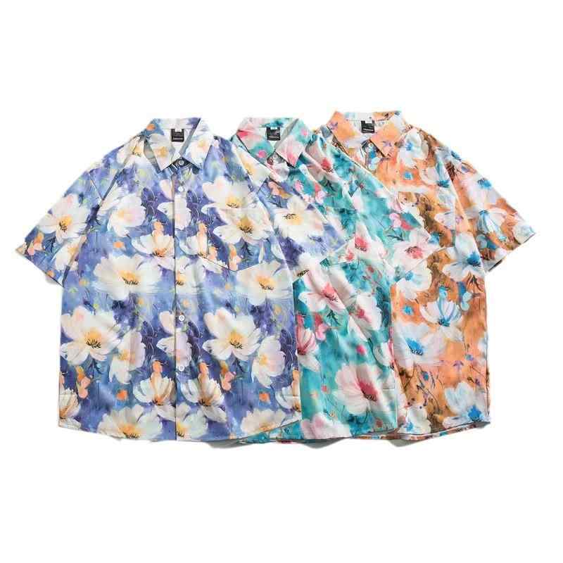 シャツ メンズ レディース 古着 vintage 復古 アロハシャツ タイ 花柄 半袖 カジュアル 普段使い 春夏
