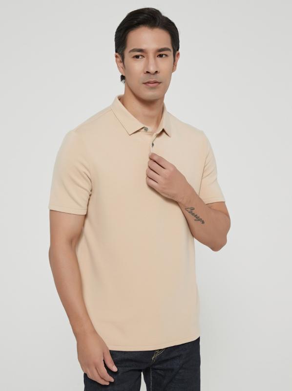 ポロシャツ 男性用 カシミヤ混 再生繊維 ニット 発熱 アクリル ビジネス カジュアル 保温 半袖