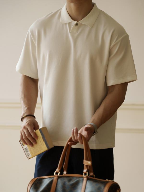 ポロシャツ 男性用 トップス 通勤用 シンプル 接触冷感 通気性 春夏