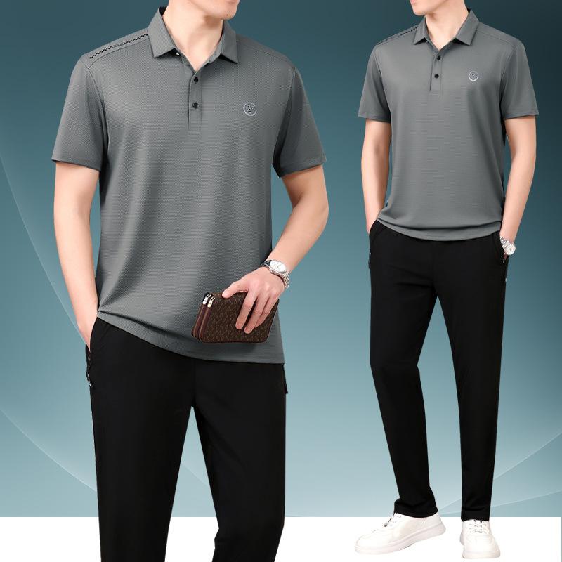 ポロシャツ 男性用 接触冷感 半袖 スポーツウェア セットアップ 普段使い 部屋着 薄手