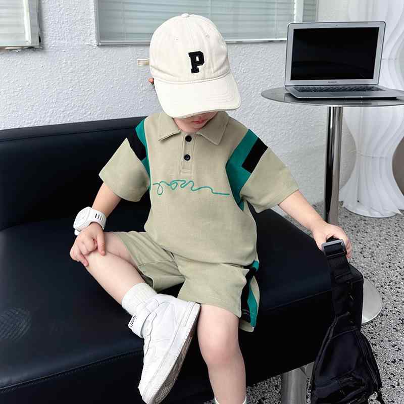 ポロシャツ 子供服 男の子 かっこいい 半袖 セットアップ 夏服 上下セット 運動着 スポーティー