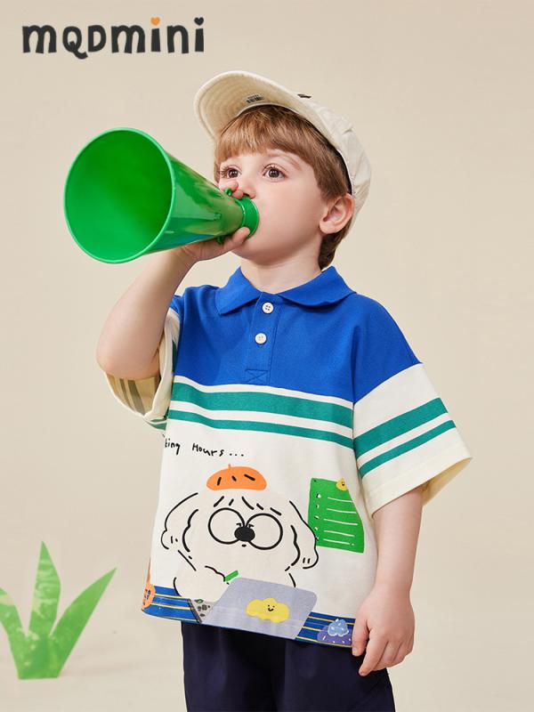 Tシャツ 子供服 半袖 ポロシャツ トップス 切り替え バイカラー トレンド カジュアル スタイル 男の子 ボーイズ キッズ 接触冷感 吸湿速乾 普段使い