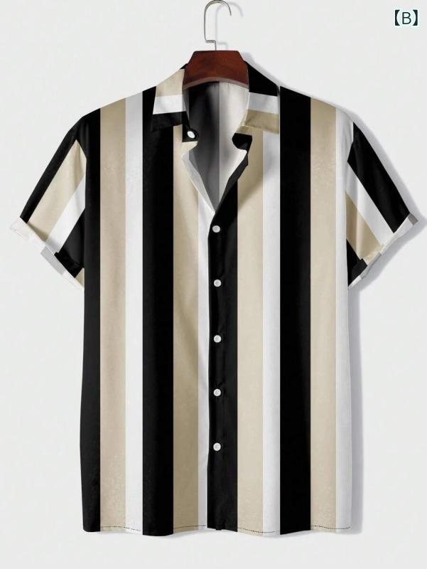 シャツ メンズ 男性用 半袖 アロハシャツ カジュアル オープンカラー ボタンダウン リゾート ビーチ 海 サマー 春夏2