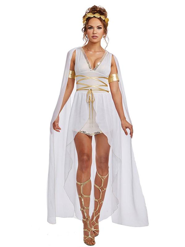 ハロウィン コスチューム レディース レトロギリシャ 女神風 ワンピース エジプト アテネ風 ドレス COS服 ハロウィン 演劇 舞台衣装