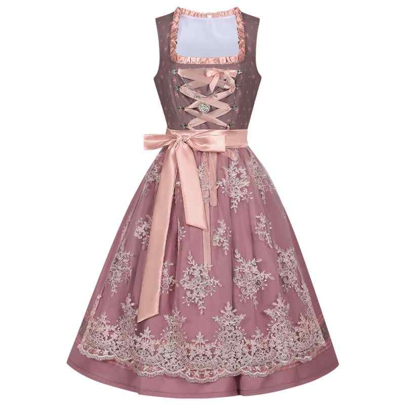 ワンピース レディース ドイツ 民族衣装 レース パフスリーブ バルーンスカート ババリア ビール祭り イベント コスチューム 舞台衣装 忘年会 新年会 ハロウィン