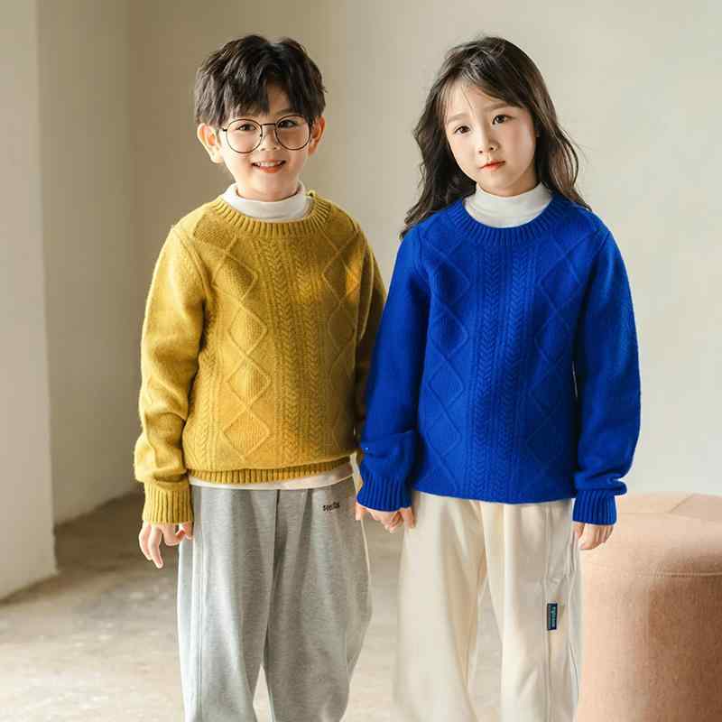 ニット キッズ 子供服 ガールズ ボーイズ 秋冬 ウール セーター ハーフハイネック プルオーバー 暖かい かわいい