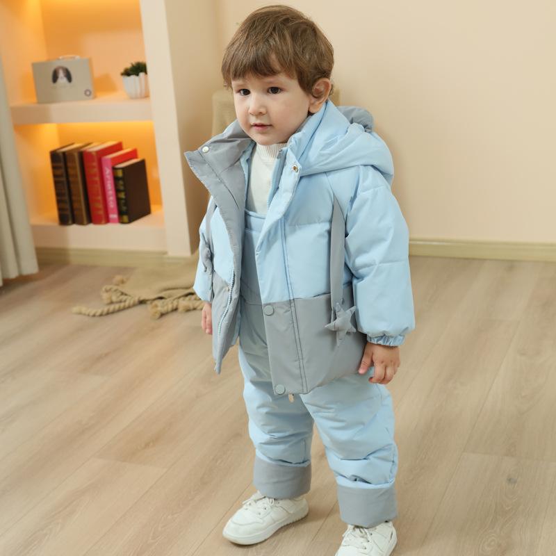 Rakuten - ベビー服 ダウンジャケット セット 0歳 1歳 2歳 3歳 4歳 男の子 女の子 冬 暖かい 厚手 上下セット かわいい おしゃれ アウター パンツ