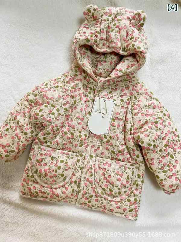 子供服 綿ジャケット 厚手コットン トップス ベビー服 フード付き アウター 厚手 防寒 男の子 女の子 外出着 かわいい 北欧風(4.0)