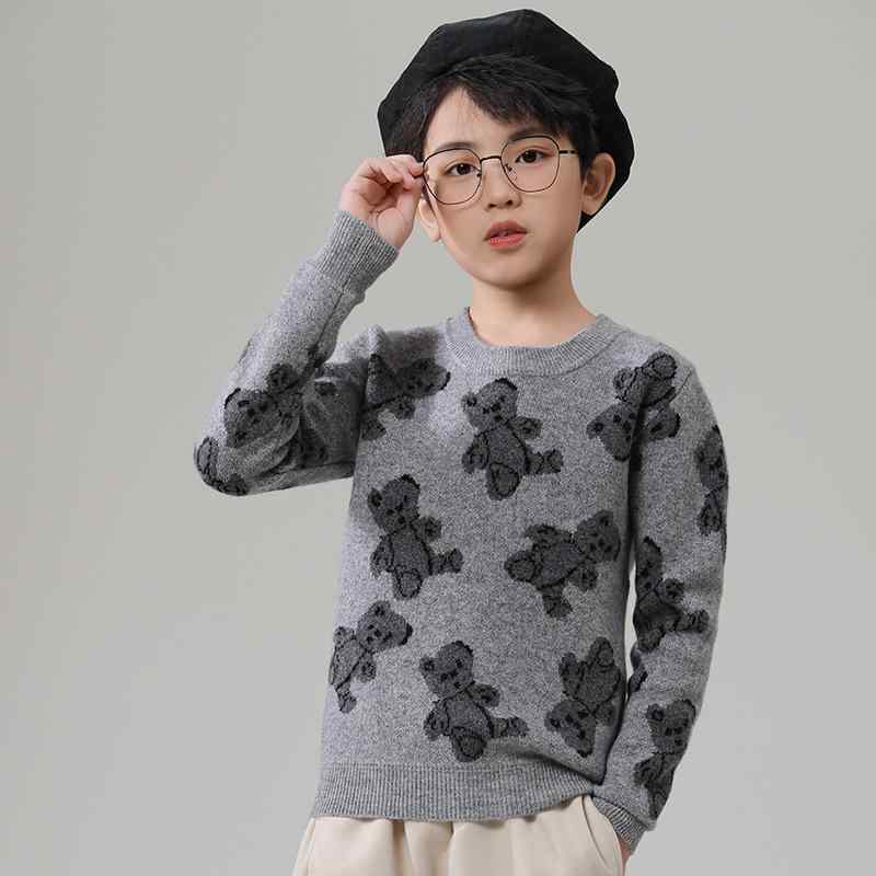 ベビー服 ニット ベビー セーター 小熊 提花 厚手 秋冬