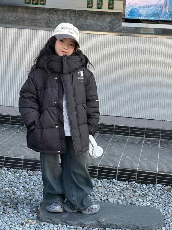 ダウンジャケット キッズ 子供 男の子 女の子 防寒 暖かい ホワイトダックダウン 切り替え フード付き アウター
