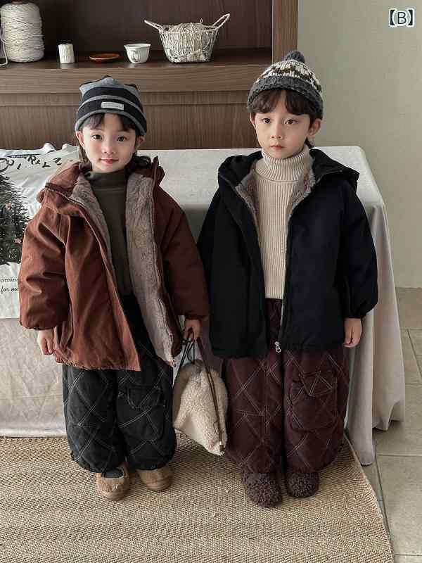 コート キッズ 男女児 兎毛 襟付き 厚手 防寒 アウター 子供 秋冬 3