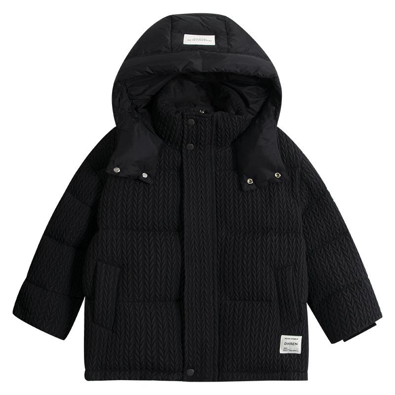 羽毛 ジャケット キッズ 子供服 アウター フード付き 中綿 厚手 防寒 麦の穂柄
