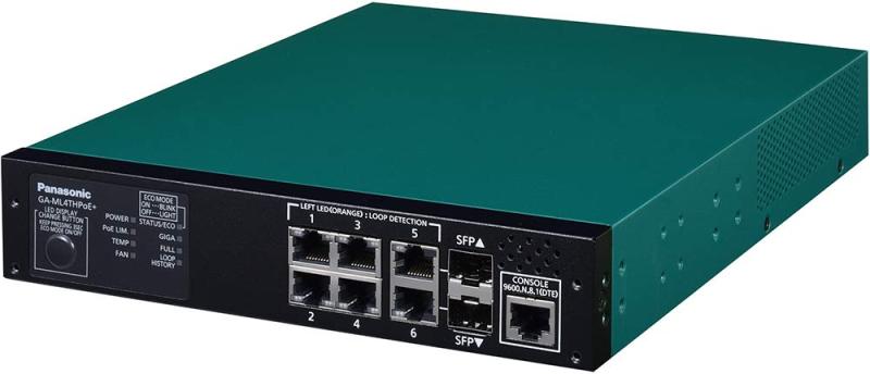 パナソニックLSネットワークス PN260494 6ポート PoE給電スイッチングハブ GA-ML4THPoE +PCレスでのPoEオートリブート機能搭載。PoE接続機器のフリーズを検知し、給電のOFF/ONを行うことで接続機器をリブート(再起動)させ、フリーズから復旧させます。ポート側配線誘導雷サージ耐性10kV、屋外への給電時に雷サージの影響を受けにくくなります。静音ファンの回転数を設定可能。ファン回転数を抑えることで、執務室内でのご使用も静かな環境でお使い頂けます。