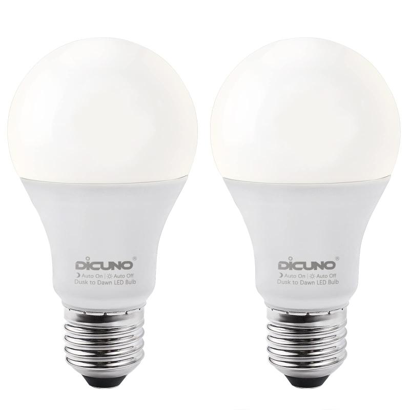 DiCUNO E26口金 LED電球 明るさセンサー 人感センサーなし 9W 60W相当 800lm 明暗センサー電球 明るさで点灯消灯 防犯ライト 非調光 省エネ PSE認証済み