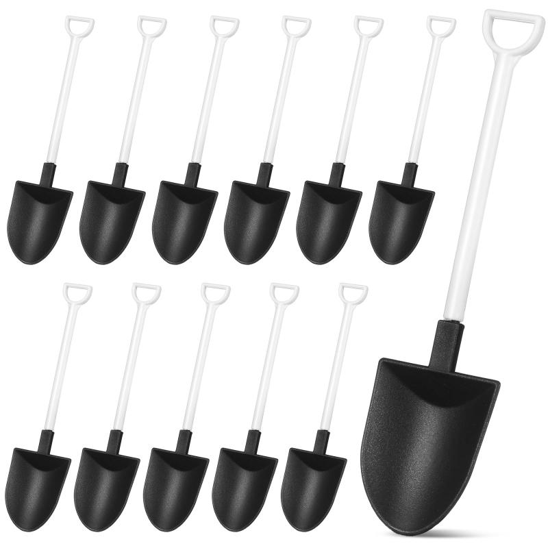 NUOLUX スコップスプーン 使い捨て デザートスプーン プラスチック 100本セット 欠き氷 カキ氷 ミニ ミニシャベル 使い捨て 北欧 カレースコップ アイスクリーム用 食器 業務用 パーティ好意