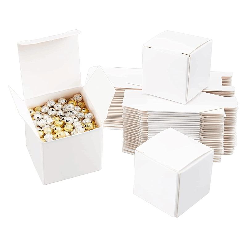 PH PandaHall ミニ ギフトボックス 30個セット 紙製 ラッピング箱 白 プレゼントボックス 折り畳み ラッピング ボックス プレゼント包装 小物入れ 4x4x4cm