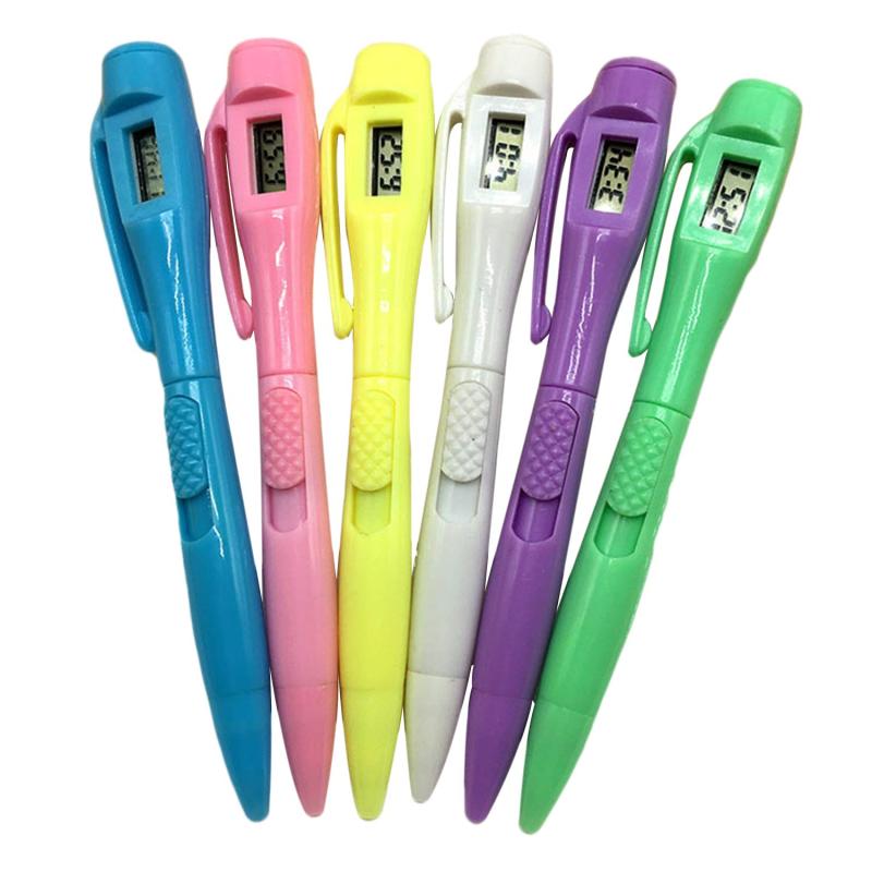 Rakuten - 時計付き ボールペン 0.5mm 青インク 5本セット 学生 受験 資格試験 筆記具 筆記 メモ 仕事 時間確認便利 文房具 おもしろい 多機能ボールペン 子供 入学 新学期 プレゼント