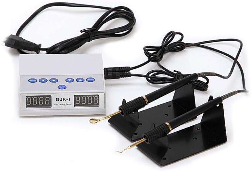 Kurtvenid デジタル ワックスペン 薄いタイプ LEDディスプレイ温度表示 軽量 ダブルペン 6枚チップ付き
