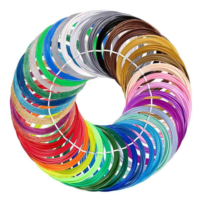 Kretrum 40色セットPLA 3Dペンフィラメント  直径1.75mm 3Dプリントペン用フィラメント素材 多色替芯 （3Dプリンター印刷ペン用）