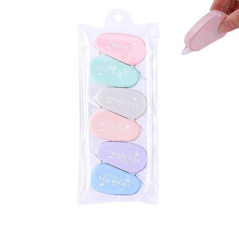 樂天商城 - [LUYING] 修正テープ 5mm 6個パック しゅうせいテープ 修正用品 文房具用品 学生用品 ミニで使いやすい クイック修正 携帯に便利 かわいい 簡単な 学生 学校 大容量（多色）