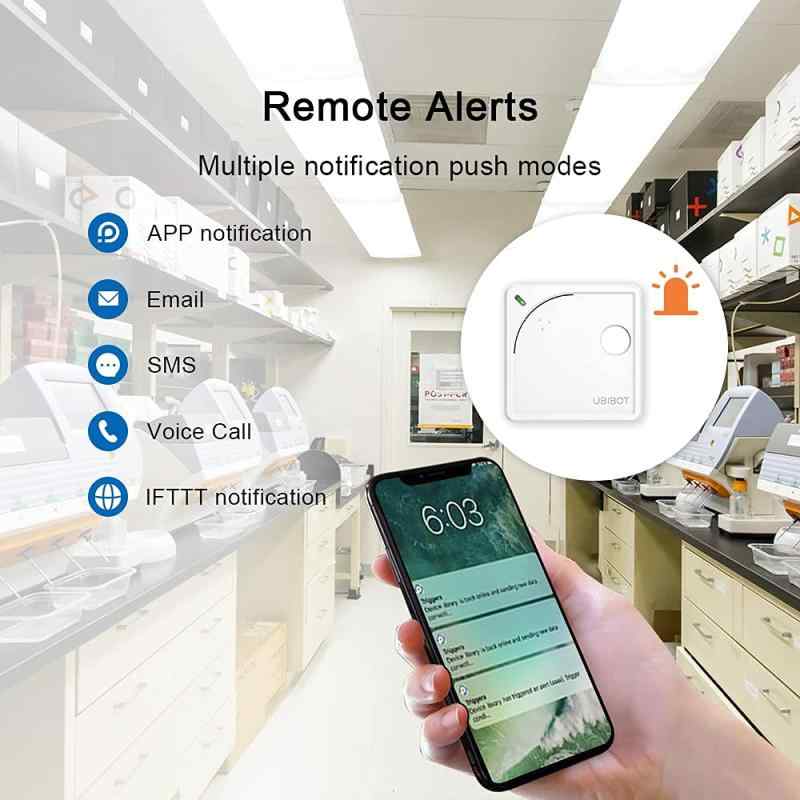 Ubibot WS1 WiFi 温度センサー、ワイヤレス温度計湿度計、湿度モニター、無料アプ...
