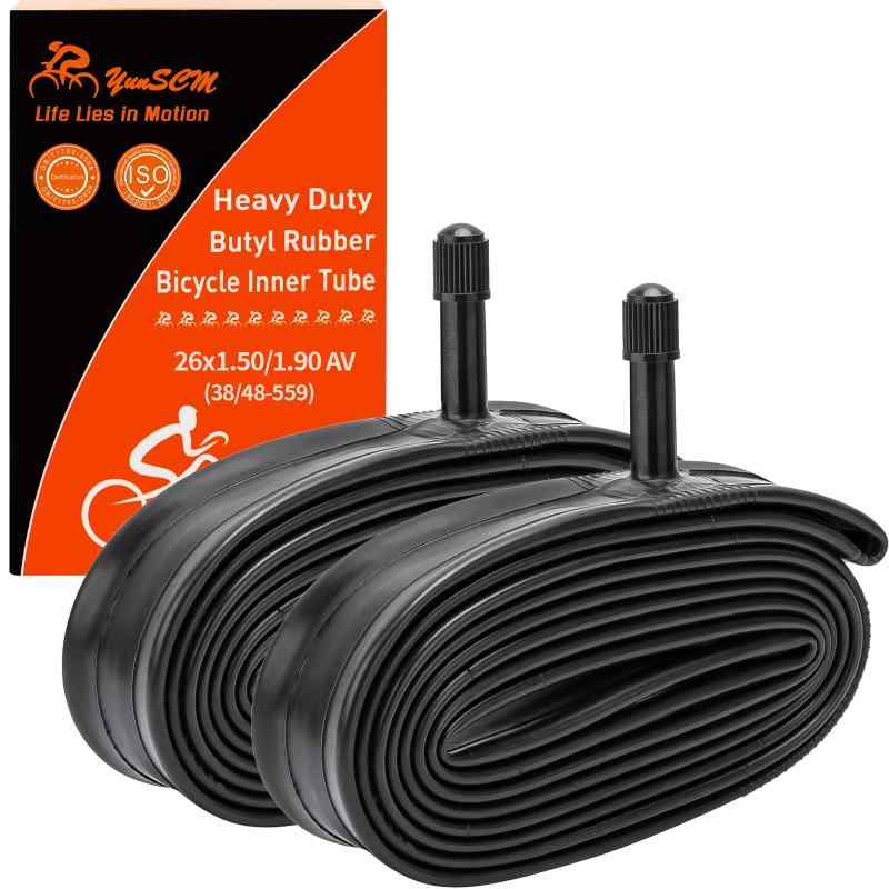 YunSCM 2本,26 1.50 1.75 チューブ 肉厚,米式バルブ32mm,26x1.5/1.9 自転車チューブ,適用 26x1.50/26x1.75/26x1.90 マウンテンバイク