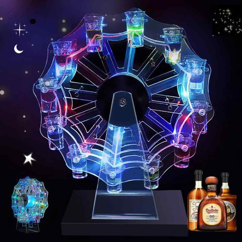 ワイングラスホルダー ワインラック led テキーラ船 バーホテルled酒ボトルの表示棚 led酒グラス 収納ラック 酒器 酒棚 24カップ カクテルグラスホルダー KTVナイトクラブに最適 ショットグラ sofapotato-11144975 ソファポテト サンプル画像3