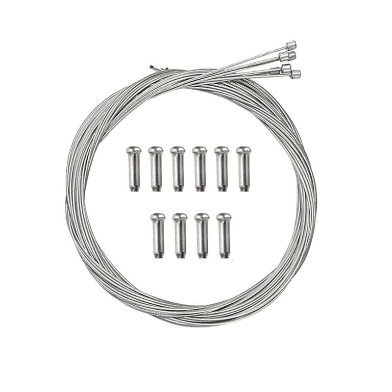 Samcos Bicycle Shift Cables, 2.1m, 6-Pack, Stainless Steel, Durable, Replacement Brake Cables for Mountain Bikes, Rear Brake Cables, Bicycle Parts, Bike Accessories