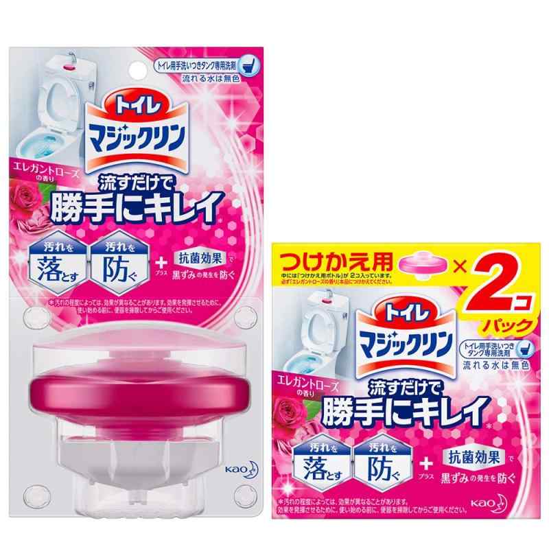 【まとめ買い】トイレマジックリン トイレ用洗剤 流すだけで勝手にキレイ エレガントローズの香り 本体+付替用商品サイズ (幅×奥行×高さ) :20.5×6.3×19.8内容量:240g