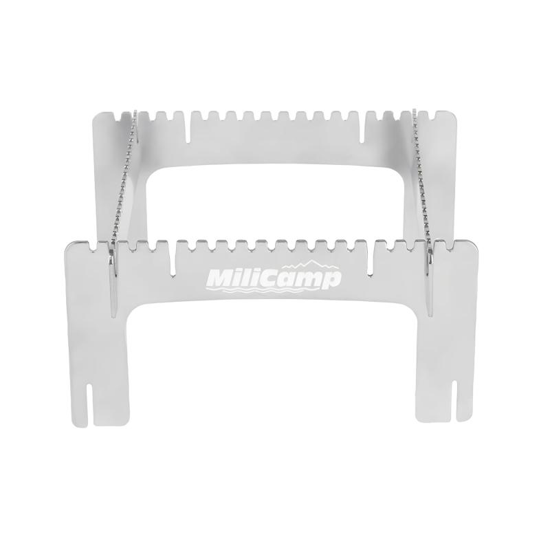 MiliCamp ポケットストーブ 固形燃料ストーブ ソロキャンプミニコンロ 防災グッズ 折りたたみ式 五徳 軽量 コンパクト
