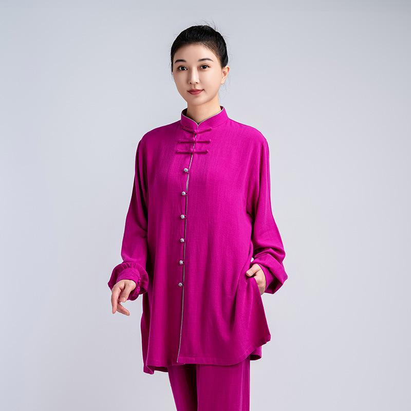 レディース 長袖 チュウチー服 女性用 綿麻 厚手 春秋冬 練習着 トップス・カテゴリ: 衣服・スタイル: カジュアル・主な素材: 麻混紡・適用スポーツ: 太極拳・性別: 男女兼用・対象年齢: 大人・カラー展開: パープル・サイズ展開: XS, S, M, L, XL, XXL