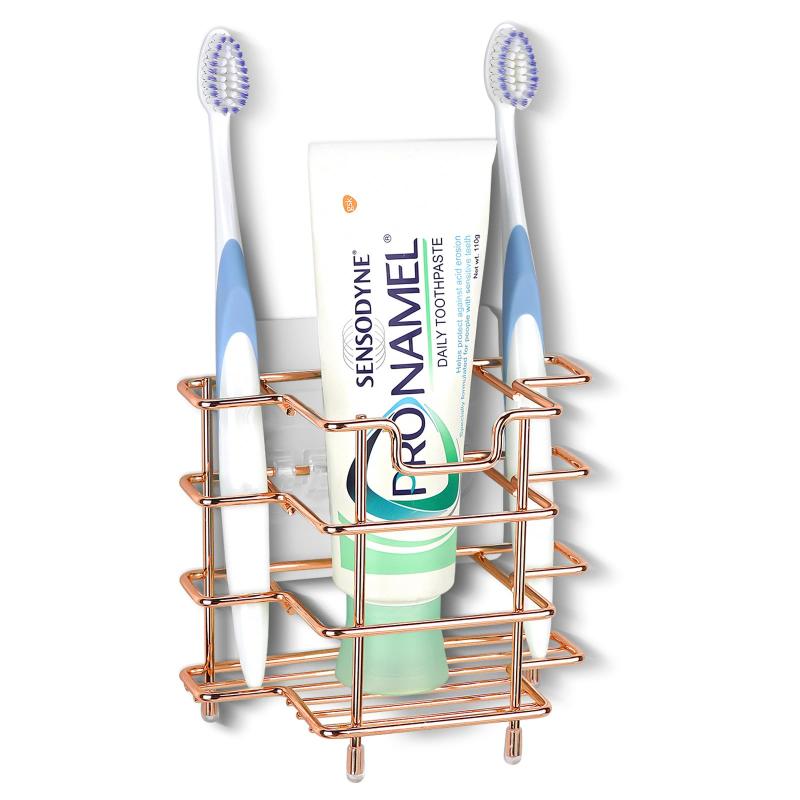 Linkidea バスルーム用換気歯ブラシホルダー、電動歯ブラシ、歯磨き粉、カミソリ用のステンレス鋼歯ブラシスタンド