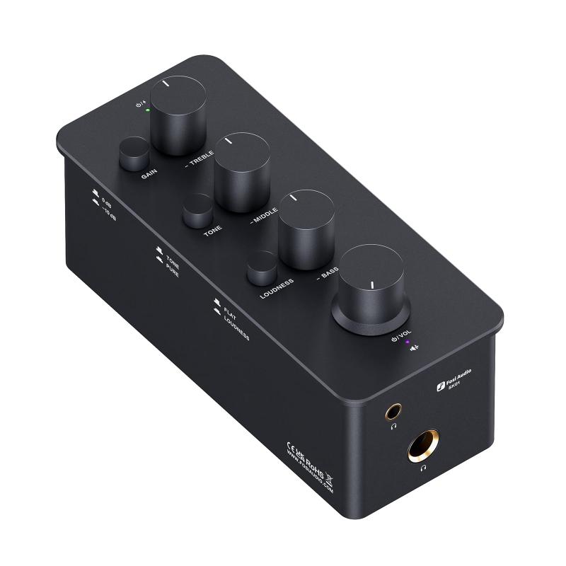 Fosi Audio SK01 ヘッドフォンアンプ イコライザー プリアンプ 充電式 ヘッドホンアンプ トーン制御 ラウドネス補償 エレクトリックギター用 ポータブル クラスA アナログアンプ 3.5mm/6.35mm端子
